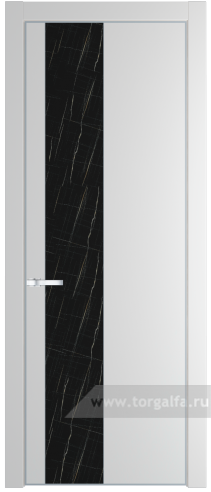 Дверь со стеклом ProfilDoors 19PA Неро мрамор с профилем Черный матовый RAL9005 (Крем Вайт (RAL 120-02))