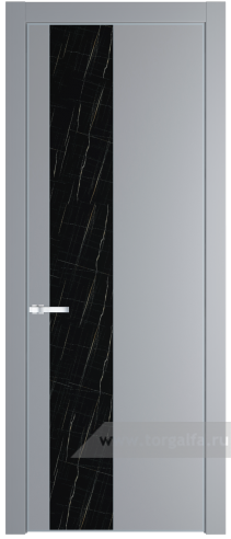 Дверь со стеклом ProfilDoors 19PA Неро мрамор с профилем Черный матовый RAL9005 (Смоки (RAL 870-02))