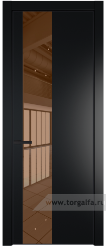 Дверь со стеклом ProfilDoors 19PA Зеркало Bronza с профилем Черный матовый RAL9005 (Блэк)
