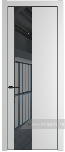 Дверь со стеклом ProfilDoors 19PA Зеркало Grey с профилем Черный матовый RAL9005 (Крем Вайт (RAL 120-02))
