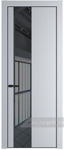 Дверь со стеклом ProfilDoors 19PA Зеркало Grey с профилем Черный матовый RAL9005 (Лайт Грей (RAL 870-01))