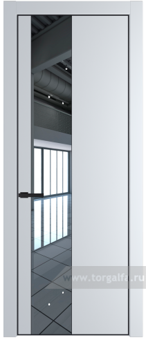 Дверь со стеклом ProfilDoors 19PA Зеркало с профилем Черный матовый RAL9005 (Вайт (RAL 110 96 02))