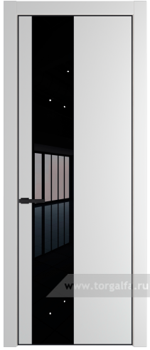 Дверь со стеклом ProfilDoors 19PA Lacobel Черный лак с профилем Черный матовый RAL9005 (Крем Вайт (RAL 120-02))