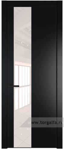 Дверь со стеклом ProfilDoors 19PA Lacobel Перламутровый лак с профилем Черный матовый RAL9005 (Блэк)