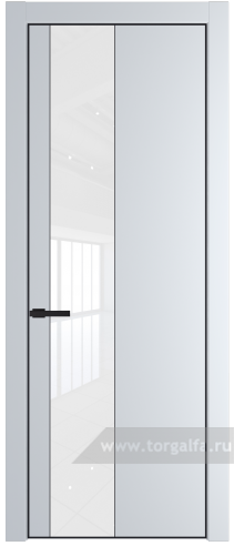 Дверь со стеклом ProfilDoors 19PA Лак классик с профилем Черный матовый RAL9005 (Вайт (RAL 110 96 02))