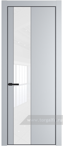 Дверь со стеклом ProfilDoors 19PA Лак классик с профилем Черный матовый RAL9005 (Лайт Грей (RAL 870-01))
