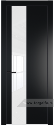 Дверь со стеклом ProfilDoors 19PA Лак классик с профилем Черный матовый RAL9005 (Блэк)