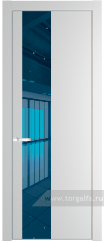 Дверь со стеклом ProfilDoors 19PA Зеркало Blue с профилем Черный матовый RAL9005 (Крем Вайт (RAL 120-02))