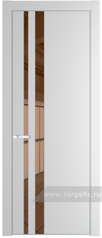 Дверь со стеклом ProfilDoors 20PA Зеркало Bronza с профилем Серебро (Крем Вайт (RAL 120-02))