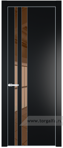 Дверь со стеклом ProfilDoors 20PA Зеркало Bronza с профилем Серебро (Блэк)