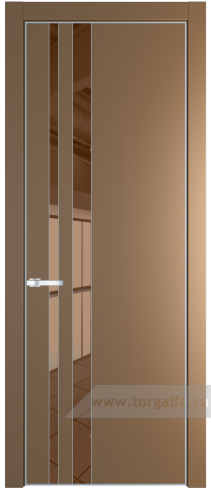 Дверь со стеклом ProfilDoors 20PA Зеркало Bronza с профилем Серебро (Перламутр золото)