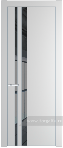 Дверь со стеклом ProfilDoors 20PA Зеркало Grey с профилем Серебро (Крем Вайт (RAL 120-02))