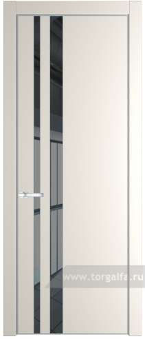 Дверь со стеклом ProfilDoors 20PA Зеркало Grey с профилем Серебро (Перламутр белый)