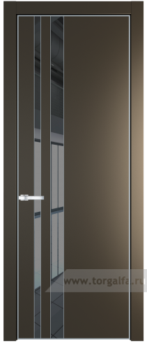Дверь со стеклом ProfilDoors 20PA Зеркало Grey с профилем Серебро (Перламутр бронза)