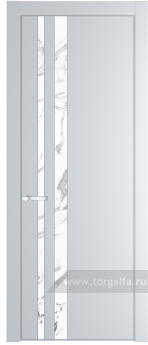 Дверь со стеклом ProfilDoors 20PA Нефи белый узор серебро с профилем Серебро (Вайт (RAL 110 96 02))