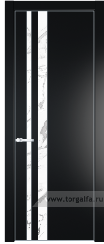 Дверь со стеклом ProfilDoors 20PA Нефи белый узор серебро с профилем Серебро (Блэк)