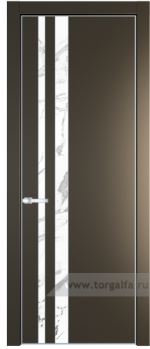 Дверь со стеклом ProfilDoors 20PA Нефи белый узор серебро с профилем Серебро (Перламутр бронза)