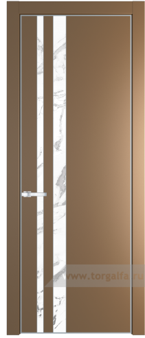 Дверь со стеклом ProfilDoors 20PA Нефи белый узор серебро с профилем Серебро (Перламутр золото)