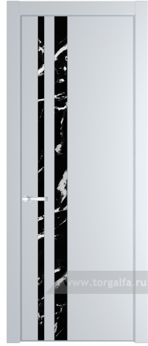 Дверь со стеклом ProfilDoors 20PA Нефи черный узор серебро с профилем Серебро (Вайт (RAL 110 96 02))