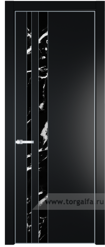 Дверь со стеклом ProfilDoors 20PA Нефи черный узор серебро с профилем Серебро (Блэк)