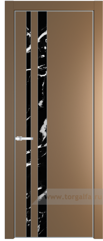Дверь со стеклом ProfilDoors 20PA Нефи черный узор серебро с профилем Серебро (Перламутр золото)