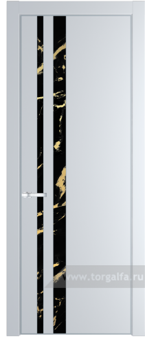 Дверь со стеклом ProfilDoors 20PA Нефи черный узор золото с профилем Серебро (Вайт (RAL 110 96 02))