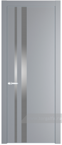 Дверь со стеклом ProfilDoors 20PA Lacobel Серебряный лак с профилем Серебро (Смоки (RAL 870-02))