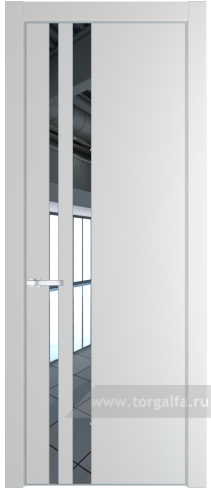 Дверь со стеклом ProfilDoors 20PA Зеркало с профилем Серебро (Крем Вайт (RAL 120-02))