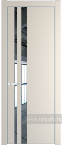 Дверь со стеклом ProfilDoors 20PA Зеркало с профилем Серебро (Кремовая Магнолия (RAL 120-04))