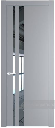 Дверь со стеклом ProfilDoors 20PA Зеркало с профилем Серебро (Смоки (RAL 870-02))