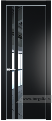 Дверь со стеклом ProfilDoors 20PA Зеркало с профилем Серебро (Блэк)