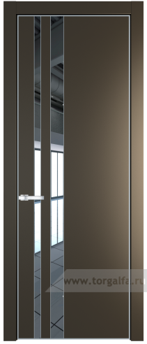 Дверь со стеклом ProfilDoors 20PA Зеркало с профилем Серебро (Перламутр бронза)