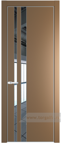 Дверь со стеклом ProfilDoors 20PA Зеркало с профилем Серебро (Перламутр золото)