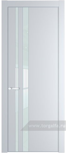 Дверь со стеклом ProfilDoors 20PA Lacobel Белый лак с профилем Серебро (Вайт (RAL 110 96 02))