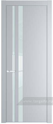 Дверь со стеклом ProfilDoors 20PA Lacobel Белый лак с профилем Серебро (Лайт Грей (RAL 870-01))