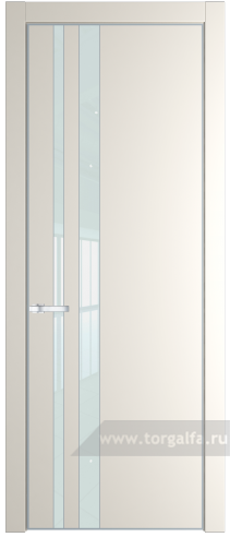 Дверь со стеклом ProfilDoors 20PA Lacobel Белый лак с профилем Серебро (Перламутр белый)