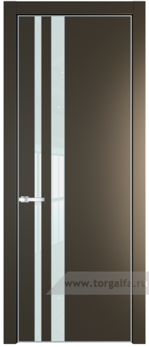Дверь со стеклом ProfilDoors 20PA Lacobel Белый лак с профилем Серебро (Перламутр бронза)