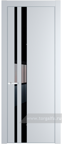 Дверь со стеклом ProfilDoors 20PA Lacobel Черный лак с профилем Серебро (Вайт (RAL 110 96 02))