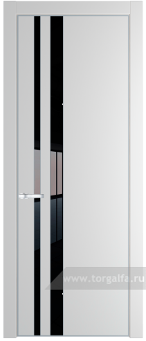 Дверь со стеклом ProfilDoors 20PA Lacobel Черный лак с профилем Серебро (Крем Вайт (RAL 120-02))