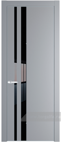 Дверь со стеклом ProfilDoors 20PA Lacobel Черный лак с профилем Серебро (Смоки (RAL 870-02))
