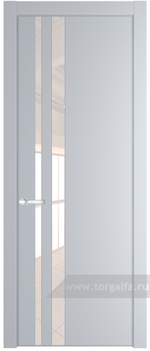 Дверь со стеклом ProfilDoors 20PA Lacobel Перламутровый лак с профилем Серебро (Лайт Грей (RAL 870-01))