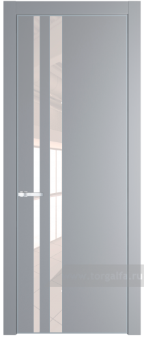 Дверь со стеклом ProfilDoors 20PA Lacobel Перламутровый лак с профилем Серебро (Смоки (RAL 870-02))