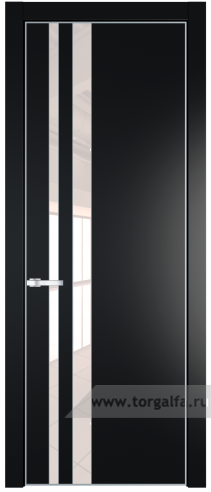 Дверь со стеклом ProfilDoors 20PA Lacobel Перламутровый лак с профилем Серебро (Блэк)