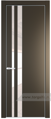 Дверь со стеклом ProfilDoors 20PA Lacobel Перламутровый лак с профилем Серебро (Перламутр бронза)