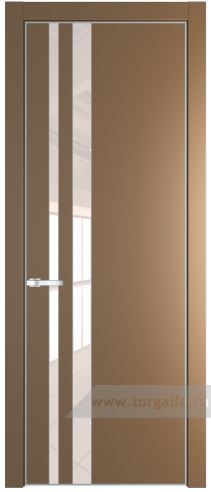Дверь со стеклом ProfilDoors 20PA Lacobel Перламутровый лак с профилем Серебро (Перламутр золото)