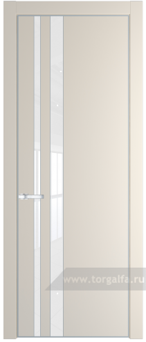 Дверь со стеклом ProfilDoors 20PA Лак классик с профилем Серебро (Кремовая Магнолия (RAL 120-04))