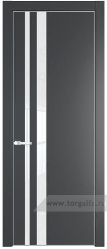Дверь со стеклом ProfilDoors 20PA Лак классик с профилем Серебро (Графит (Pantone 425С))