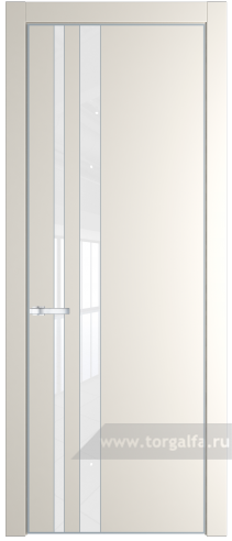 Дверь со стеклом ProfilDoors 20PA Лак классик с профилем Серебро (Перламутр белый)