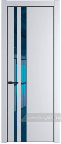 Дверь со стеклом ProfilDoors 20PA Зеркало Blue с профилем Черный матовый RAL9005 (Вайт (RAL 110 96 02))
