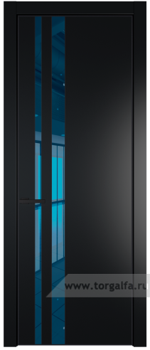 Дверь со стеклом ProfilDoors 20PA Зеркало Blue с профилем Черный матовый RAL9005 (Блэк)